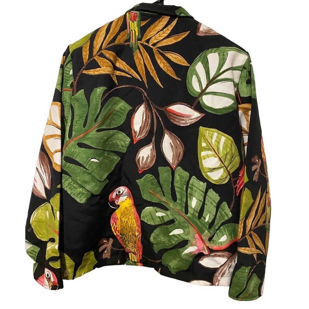 Painted Pony Parrot Tropical Jacket M Macaw Monstera tropical boho blazer